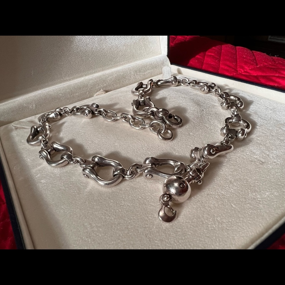 Tiffany’s mens shackles necklace.925 sterling silver heavy - Picture 5 of 12